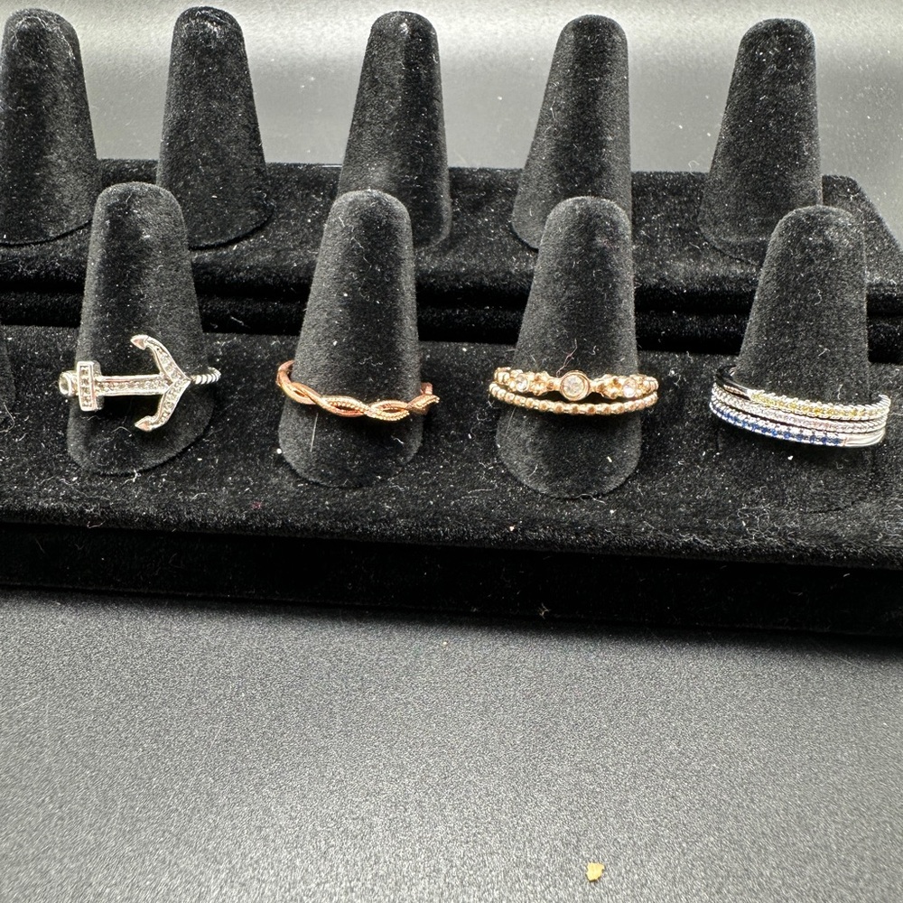 Elegant Gold and Silver Women's Ring Set 9.5
